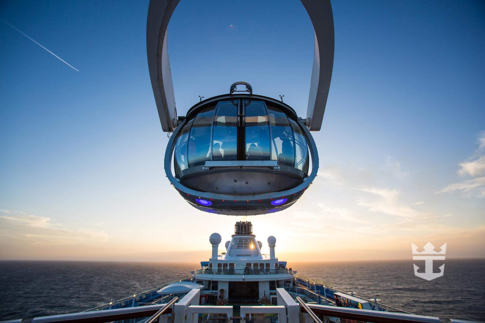 View of passengers on NorthStar in mid-ascent at dusk
